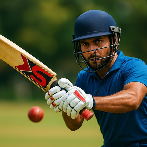 666X cricket batsman action